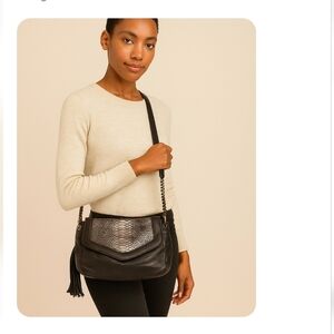 Nanette Lepore Olive Leather Crossbody Bag